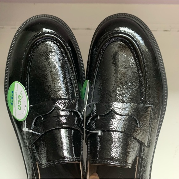 Paul Green Ogden Platform Loafer in Black Crinkled Patent Sz 4.5/US 7 - Picture 9 of 11